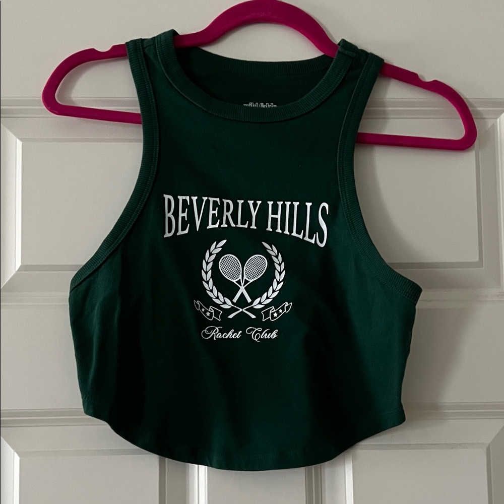 Wild Fable Dark Green Cropped Tank Top